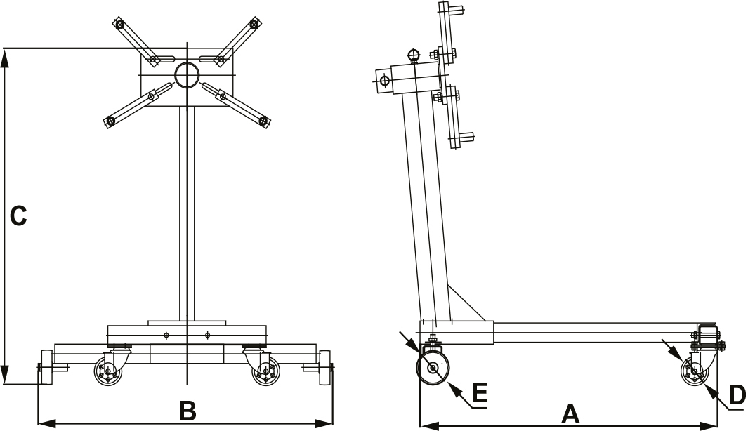 31000 – 500 Kg engine stand – OMEGA LIFT EQUIPMENT
