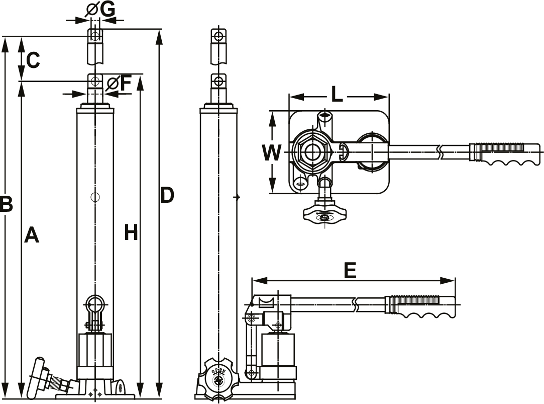44980 – 8 Ton hydraulic long jack – OMEGA LIFT EQUIPMENT