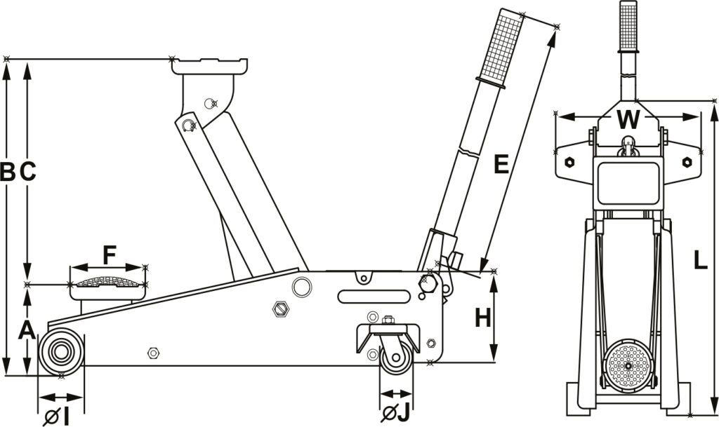 2902301 2 Ton ultra low profile service jack OMEGA LIFT EQUIPMENT